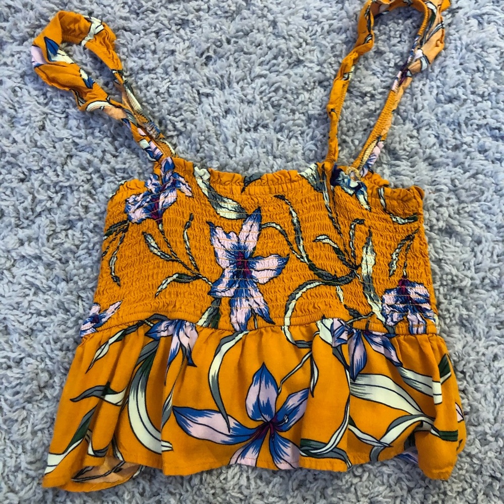 Yellow, floral top